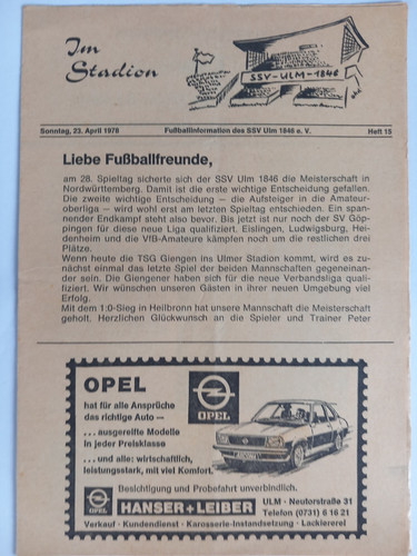 Fussball programm amateurliga - fussball,