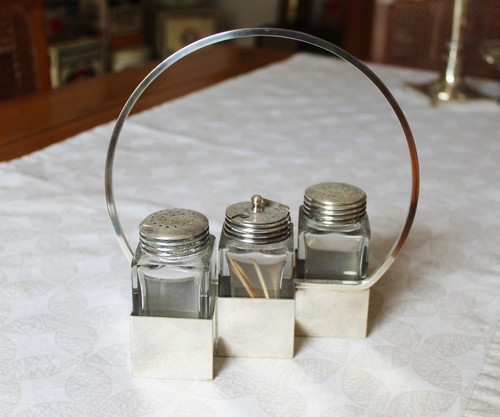 Wmf art deco menage - menage, versilbert