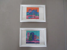 2   Bilder ,Seidenmalerei,Holzrahmen,  17x12cm,signiert