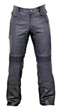 Motorradhose Herren Leder Biker Chopper  Freizeit Lederjean Protektoren Qualität