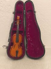 Alte Miniatur Geige Violine im Geigenkasten