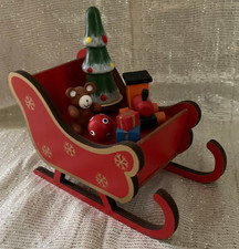 Schlitten mit Spieluhr Holz