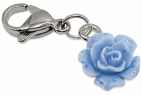 Rose blau charm clip anhänger - rose,