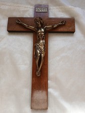 Kruzefix altes Wandkreuz aus Massive Messing Höhe 50 cm