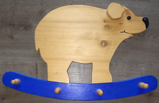 Echtholz - Garderobenpaneel für Kinder, 4 Haken, neuwertig