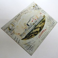 COLUMBIA = Altes Blechschild USA um 1990 Schiff Ausflugsdampfer = ROCKAWAY BEACH