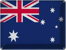 Blechschild 30x40 cm Australien Australia Flagge Fahne Wappen Deko Geschenk Meta