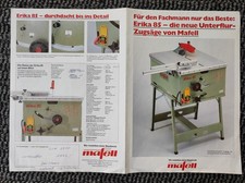 Mafell Erika 85 Unterflur Zugsäge, Prospekt, katalog