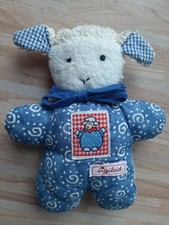 Sigikid Schaf Lamm blau weiß Stofftier Greifling Quietsche/Quietschi Band selten