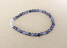 21 cm Natur Facettiert Iolite  Edelstein Armband ,,5 mm ( KAN - 28*)