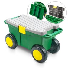 2 in 1 XL Gartenwagen 55 cm Sitzwagen Rollsitz mit Einsatz Bank Rollwagen Hocker