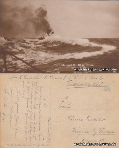 Ansichtskarte torpedoboot s - ansichtskarte,