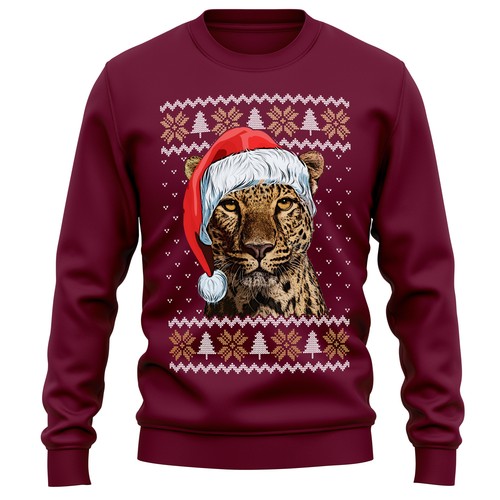 Weihnachten leopard sweatshirt - weihnachten,
