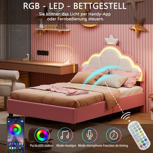 Kinderbett polsterbett mit - mit, led