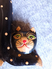 2 Katzen Holz Figur Geschnitzt