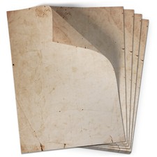 Vintage Papier Retro altes Briefpapier 50 Blatt A4 Antik Schatzkarte Urkunden