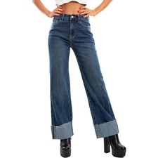 Damen Jeans Denim Revers High