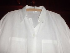 TRU City weiße neuwertige Damen Leinenbluse lang in Gr. 48 edel und zeitlos