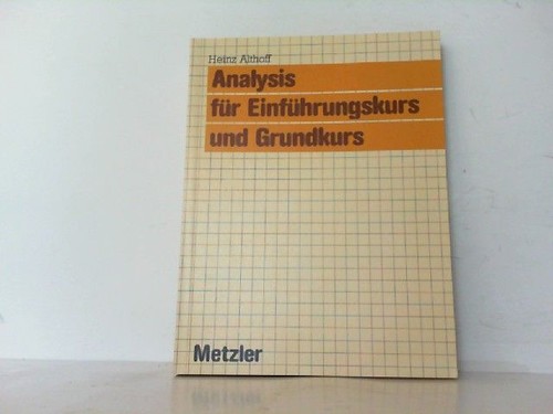 Analysis für einführungskurs - analysis,