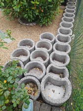 33 gebrauchte Betonpflanzringe grau, 35x28x20 cm, mit Betonboden und 2...