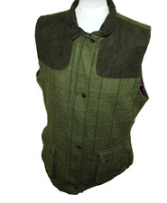 Damen Tweed Weste Gr 44 Grün