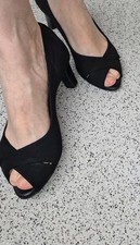 Pumps, Gr.38,5 Peep toe Ballerinas, Leder, Peter Keiser, Stewardess gebraucht  