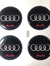 4 x Logo Audi Aufkleber - Radkappen Felgen Emblem Nabendeckel Epoxidharz sticker
