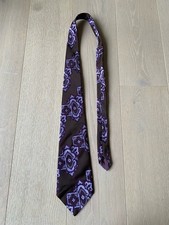 DDR Vintage Krawatte Schlips Chapira  100% Trevira Fibre Polyester braun lila