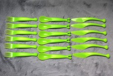 Ikea Kalas Besteck Plastikbesteck 18-teilig grün 1x benutzt Messer Löffel Gabeln