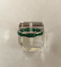 Memory Ring 585er Weißgold mit Smaragd