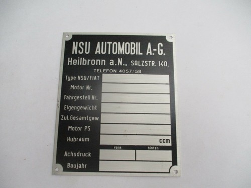 Typenschild schild fiat turin - typenschild,