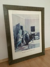 Bild von Ernst KAHL " Karpfen und Forelle blau " mit Holzrahmen