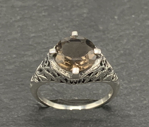 Rauchquarz ring 925er silber - rauchquarz,