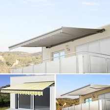 Elektrische Markise T124, Vollkassette 5x3m Polyester/Citel Acryl UV80 anthrazit