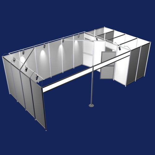 Messestand mit beleuchtung - messestand,