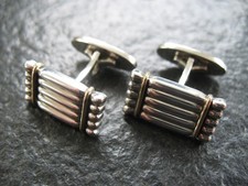 Manschettenknöpfe Silber 925 Georg Jensen Dänemark No 156 mit 18k Gold Streifen