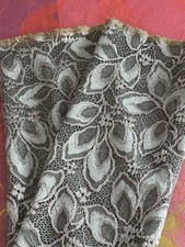 Armstulpen Stulpen Lagenlook Spitze Blaugrau silber floral 29 cm