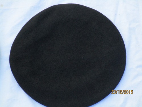 Beret wool knitted black - beret,