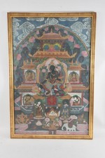 Q28Q01- Asiatika Gemälde Thangka Gottheit traditionelle Szenen Tibet