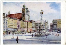 Weidinger-Künstler-AK LINZ /O. Ö.  A.-H.-Platz 1944