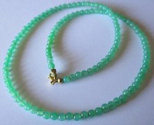 Chrysopras, Collier, Kette, Kugeln ca. 4 mm, Länge ca. 48 cm, Karabiner 333 Gold
