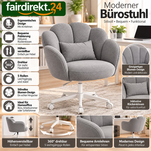 Bürostuhl grau drehstuhl - grau,