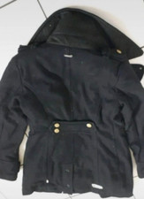 khujo military loden walk wolle mantel trench coat marine navy Blau Dunkel Jacke