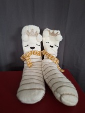 Damen/ Kinder Kuschelsocken Hausschuhe Hüttensocken Teddyfell ABS Sohle, Gr. 38