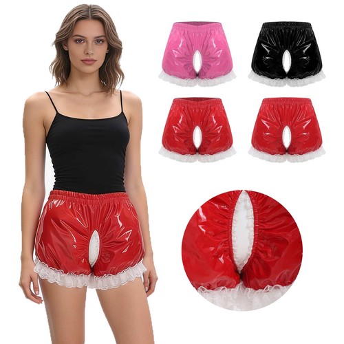 Damen rüschen shorts pu - damen,