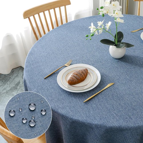 Tischdecke rund blau - tischdecke, 140cm