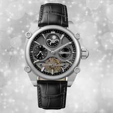 Armbanduhr Leder schwarz