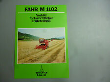 DEUTZ-FAHR Fahr M 1102 Mähdrescher Orig. Schlepper Prospekt 4 Seiten  5058/759