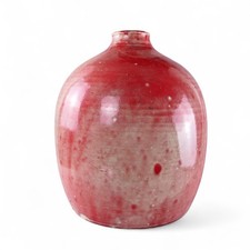 60er Studiokeramik Große Vase Rote Ochsenblutglasur Signatur & Datum 24.6.63 WGP