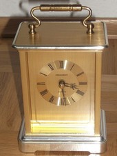 goldfarbene President Tischuhr Kaminuhr aus den 80er Jahren mit Kienzle Uhrwerk